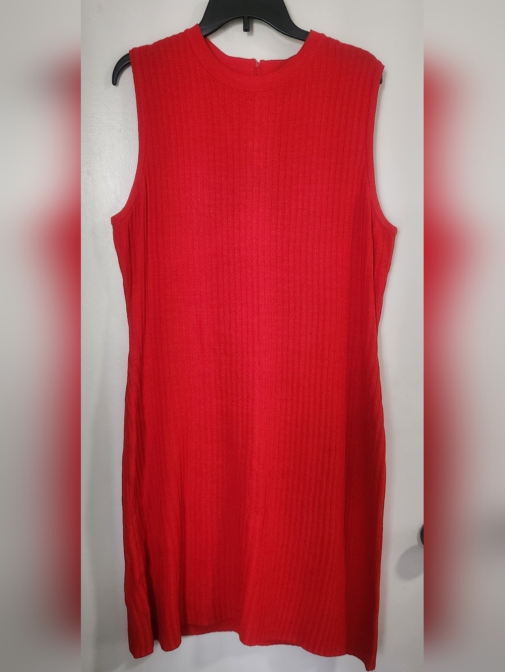 St John Collection Dress Red Size 14 Santana Knit